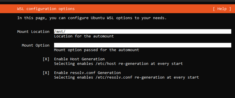 ubuntu wsl installation mount