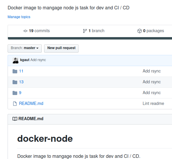 Dépôt Docker Node