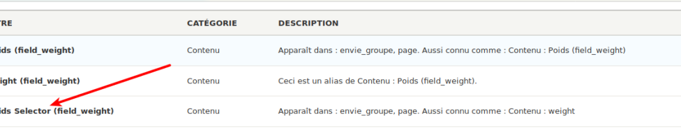 Module Drupal 8 - Weight pour trier les contenus