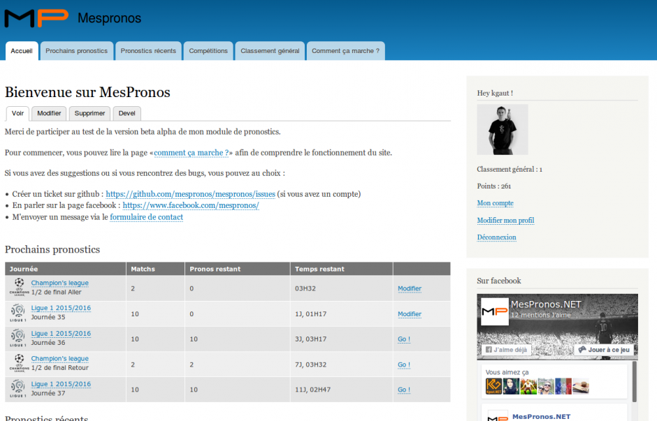 Page d'accueil du site de test Page d'accueil du site de test