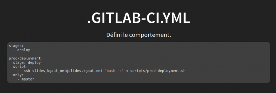 Exemple d'un fichier .gitlab-ci.yaml Exemple d'un fichier .gitlab-ci.yaml