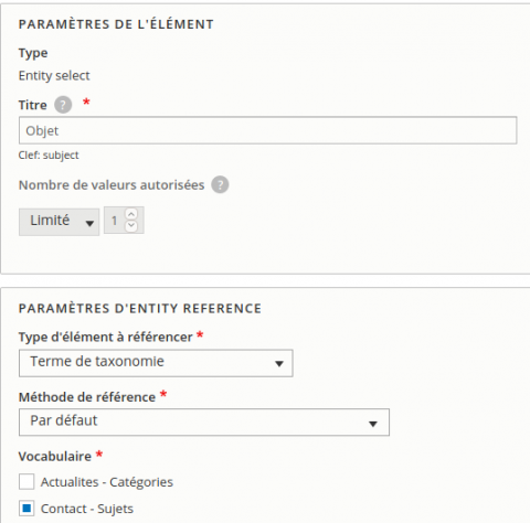 Webform sujet taxonomy