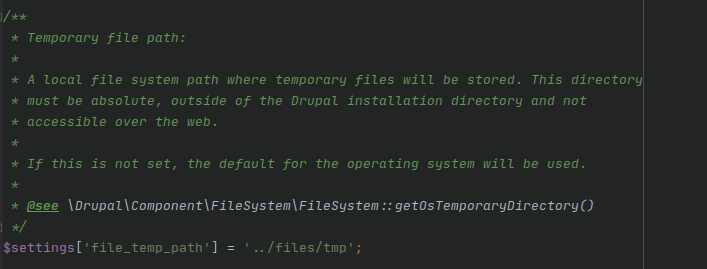 Configuration dossier tmp