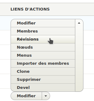 Liens d'opérations