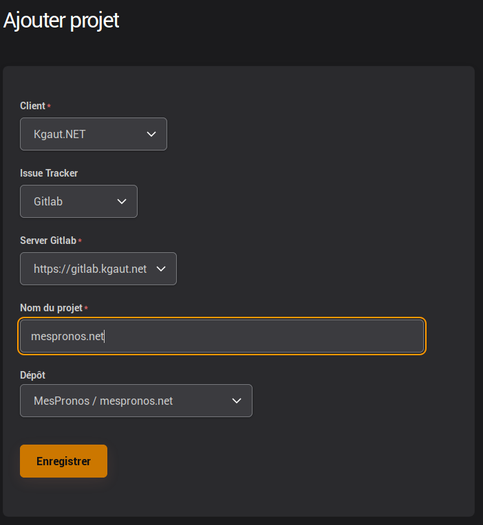 Ajout d'un projet