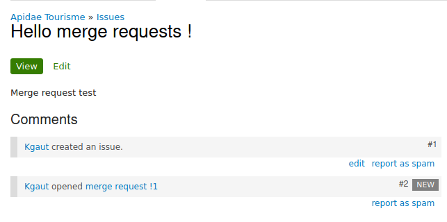 Drupal issue merge request