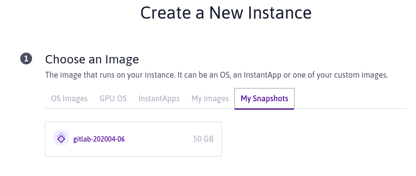 Scaleway - creation instance à partir d'un snapshot