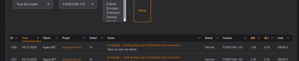 détail facture