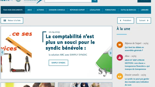 Page d'accueil du site