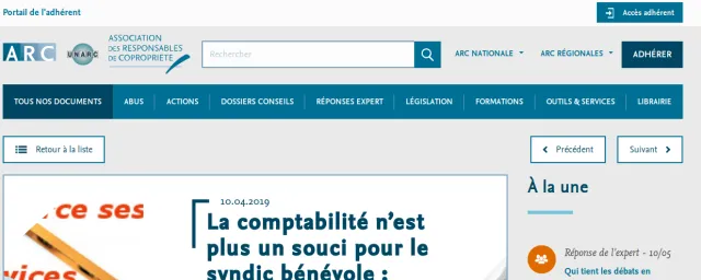 Page d'accueil du site