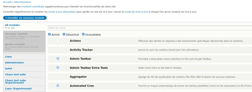 Module Drupal 8 - Module Filter