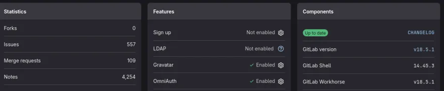 Mon gitlab est à jour