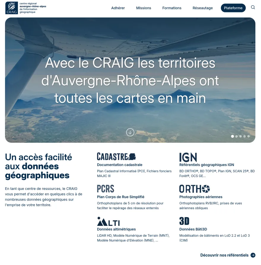 Page d'accueil du site