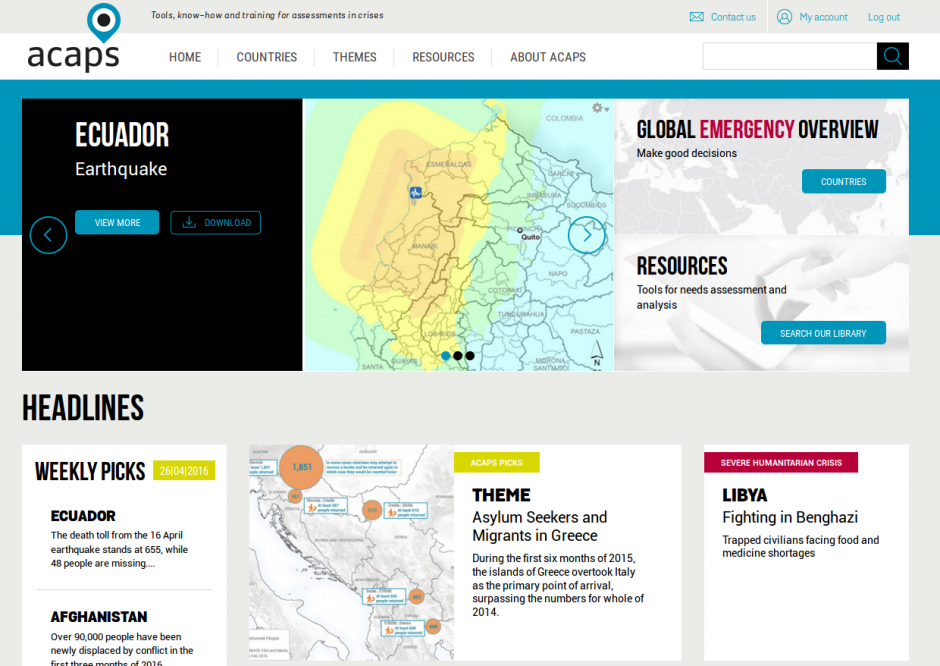 Page d'accueil du site