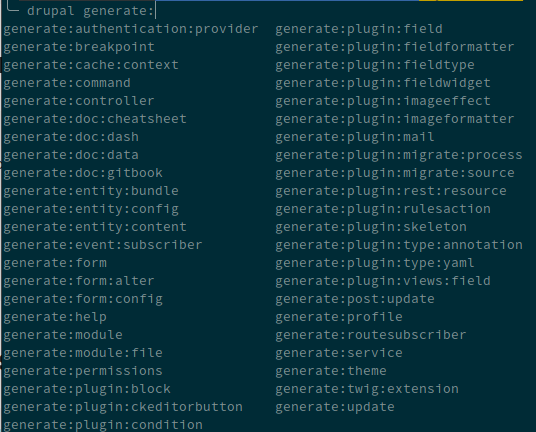 Drupal Console Generate